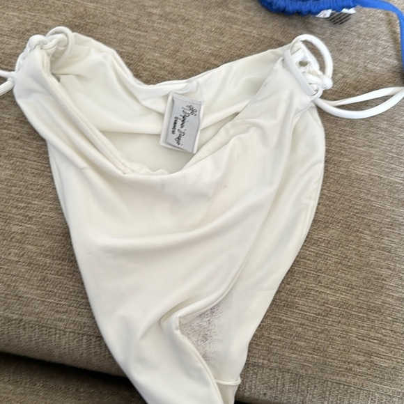 Beach bunny bronze leather and gold chain triangle top bikini size large blue - Picture 15 of 15